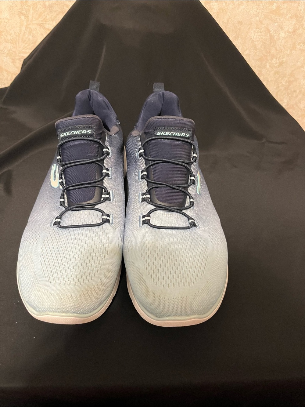 Skechers Gradient Navy and Light Blue Slip-On Athletic Sneakers - Picture 2 of 6